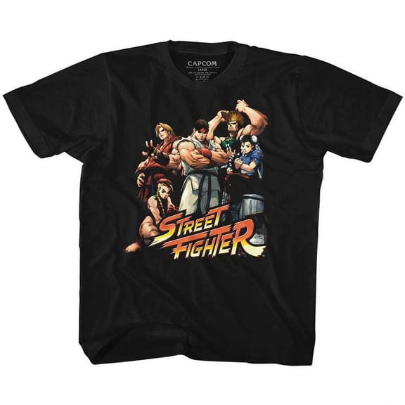 Street Fighter Cool Kids Black Youth T-Shirt