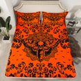 thumbnail image 2 of Castle Fairy Skull Moth Damask Full Size Sheets 4-Piece for Female Men,Abstract Gothic Theme Breathable Bed Sheets,Bohemian Traditional Flower Lightweight Sheet Sets,Microfiber Bedroom Decor, 2 of 7