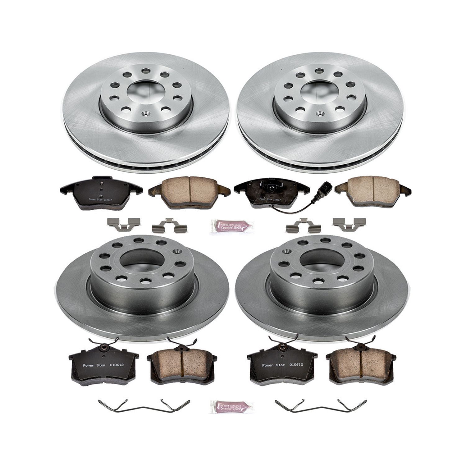 Power Stop Front and Rear Stock Replacement Brake Pad and Rotor Kit KOE5749
