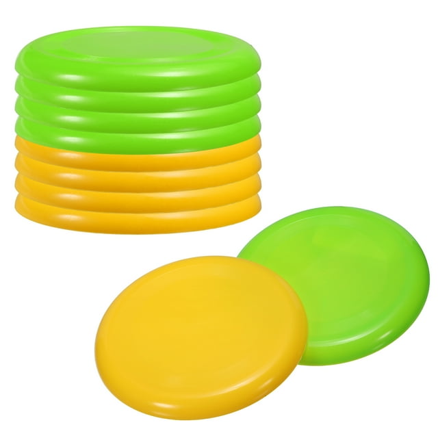Uxcell Flying Disc Colorful Plastic Flying Disk Flyer for Outdoor Sports Training Playing Lawn Game Green/Yellow