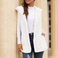 thumbnail image 5 of WEIYLL Women's Cardigans Hooded Fur Fluffly Vintage Shaggy Vest Jacket Long White Fall Coats ,M, 5 of 7