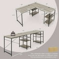 thumbnail image 3 of Spaco L Shaped Computer Desk with 4 Storage Shelves and Cable Holes-Gray, Office Desk, Gaming Computer Desks for Study,Working,Writing, 3 of 8