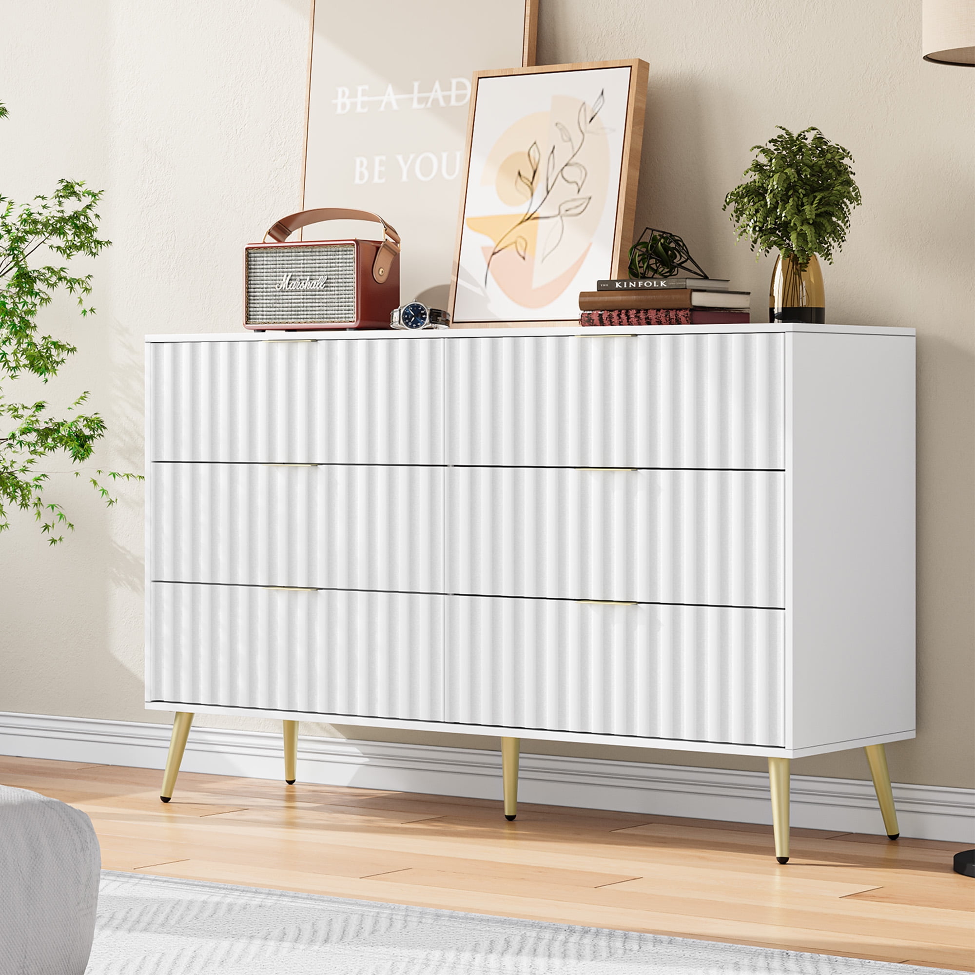Finihen Modern 6 Drawer Dresser, Drawer Chest, Dresser Storage Cabinet, for Living Room, Bedroom, Hallway, Closet, White Finihen Modern 6 Drawer Dresser, Drawer Chest, Dresser Storage Cabinet, for Living Room, Bedroom, Hallway, Closet, White