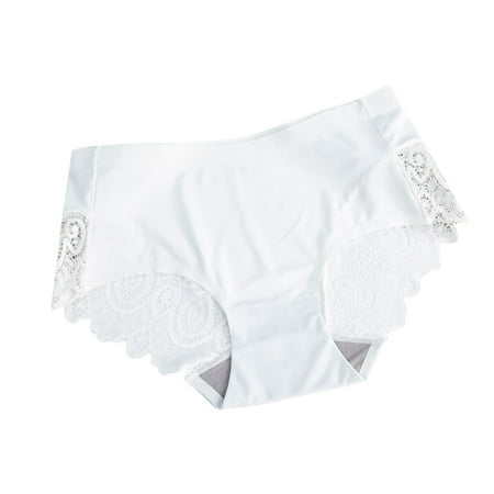Panties for Women Clearance!Tbopshirt Womens Panties Briefs Traceless Ice Silk Briefs Metal Buckle Ventilate Underpants Cheeky Lace Panties Underwear Gifts for Women Big Holiday Savings Deals