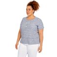 thumbnail image 3 of Alfred Dunner Womens Plus-Size Stripe Texture Knit Top With Necklace, 3 of 6