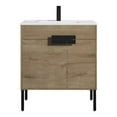 thumbnail image 7 of 30" Freestanding Bathroom Vanity with Sink & Mirror & Medicine Cabinet - Matte Black Hardware - Classic Oak, 7 of 7
