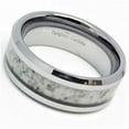 thumbnail image 2 of Tungsten Rings for Men Wedding Bands for Him Womens Wedding Bands for Her 8mm Marble Gray Inlay, 2 of 5