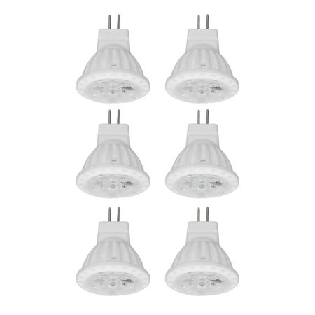 

6Pcs MR11 LED Light Bulb 4W GU4 Dual Pin Bulb Dimmable 360lm Lamp for Walkway Garden Landscape Areas 220V White Light 6000K