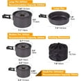 thumbnail image 3 of 11/12/17/22 PCS Camping Cookware Mess Kit, 800ml (28oz) Backpacking Camping Pot+Pan Set, Lightweight and Compact Cookware for Hiking, Picnic and Camping, 3 of 7