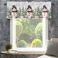 thumbnail image 4 of Grey Christmas Farmhouse Short Window Curtain Valances, Snowman Xmas Trees Snowflake Birds Watercolor Rod Pocket Kitchen Valances for Living Room Bedroom Bathroom Cafe 42" x 18", 4 of 8