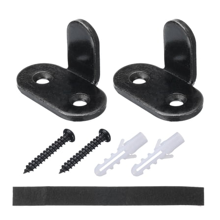 Uxcell 2 packs Barn Door Floor Guide, Carbon Steel Sliding Barn Door Hardware, Black