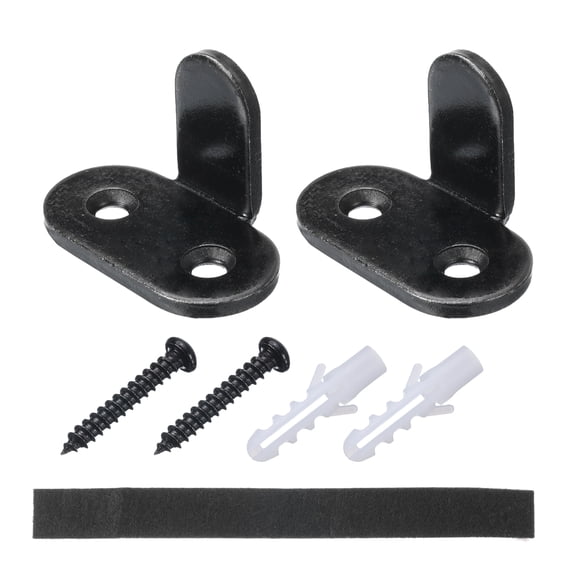 Uxcell 2 packs Barn Door Floor Guide, Carbon Steel Sliding Barn Door Hardware, Black