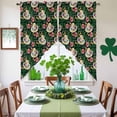 thumbnail image 4 of Swag Curtains Valances for Windows, Tropical Motivational Short Kitchen Window Curtains Over Sink, Hello Summer Hat Tropical Plants Cafe Curtains Panel Set Of 2,Rod Pocket, 36 Inches Length Green, 4 of 9