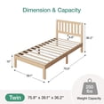 thumbnail image 6 of Novilla 12" Bed Frame Wood Bed Frame Twin with Headboard,White Wood Bed Frame Foundation with Wood Slat Support, No Box Spring Needed, Easy Assembly, 6 of 7
