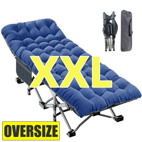 MOPHOTO XXL Oversized 78" Portable Heavy Duty Camping Cot for Adults, Rollaway Guest Bed Sleeping Cot with Mattress, Outdoor Folding Bed with Carry Bag