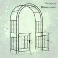 thumbnail image 3 of Gymax 84'' No Dig Arch Trellis Heavy-duty Metal Garden Arbor w/ Lockable Gate, 3 of 10
