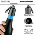 thumbnail image 5 of WOTOR Wine Stoppers, Reusable Leak-Proof Stainless Steel Wine Bottle Stopper (Black,2 Pack), 5 of 8