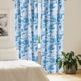 thumbnail image 2 of Ambesonne Floral Curtains, Wild Summer Flowers Plot, Pair of 28"x63", Deep Sky Blue and Teal, 2 of 5