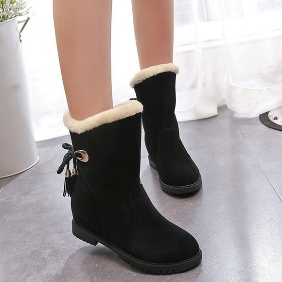 jsaierl Snow Boots for women with Fleece, 2024 Chunky Ankle Booties Fur Lined Warm Boots Winter Outdoor Mid Calf Shoes