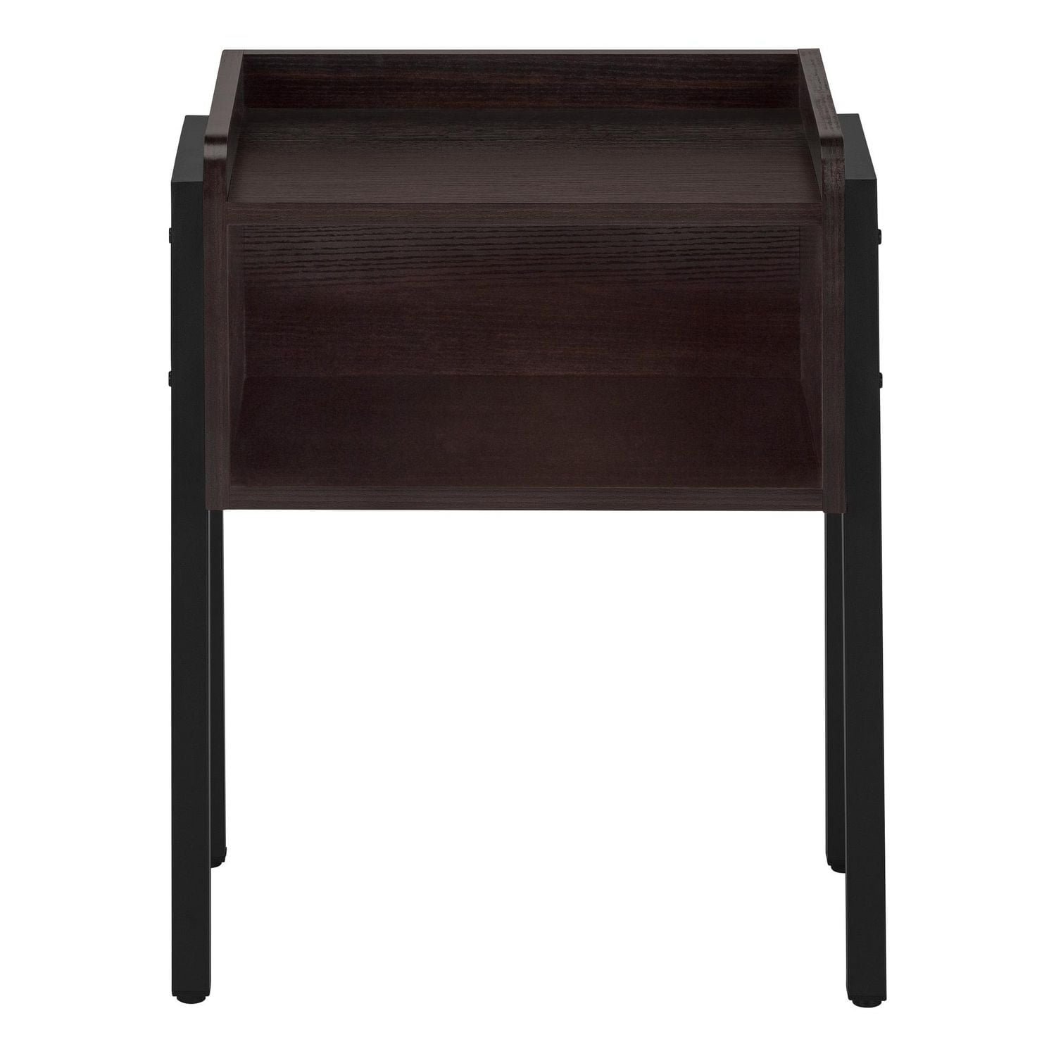 Monarch Specialties Accent Table, Side, End, Nightstand, Lamp, Living Room, Bedroom, Laminate, Black Metal, Contemporary