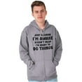 thumbnail image 3 of Funny I'm Awake But Not Ready Joke Unisex Fleece Graphic Zip Up Hoodie Brisco Brands 2X, 3 of 6