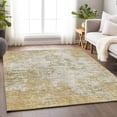 thumbnail image 2 of HomeRoots 674903 9 x 12 ft. Wheat & Ivory Abstract Transitional Washable Machine Made Rectangle Area Rug with UV Protection, 2 of 7