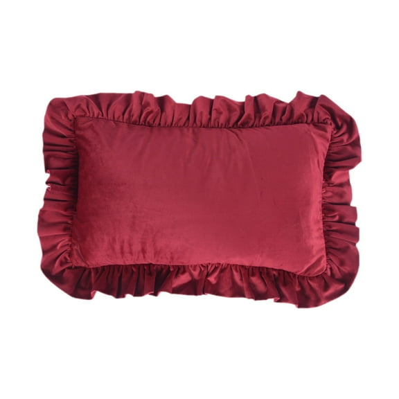 12x20 inches Throw Pillow Covers Set of 1, Soft Ruffle Velvet Decorative Pillow Covers Case Square Cushion Pillow Covers for Sofa Couch Bedroom Living Room Farmhouse Decor, A