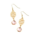 thumbnail image 2 of Howard's Faceted Rose Glass Bead Filigree Drop Dangle Earrings for Women, 2 of 3