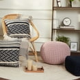 thumbnail image 5 of · REDEARTH · Round Pouf Ottoman - Braided Boho Poof Home Décor Pouffe Circular Footrest for Living Room - Bedroom - Lounge - 100% Cotton (19.5"x19.5"x14") - Pale Pink, 5 of 9