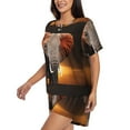 thumbnail image 2 of Easygdp Elephant Sunset in Kenya Women's Pajama Set,Sleepwear with Buttoned Top and Elastic Waist Shorts, Ideal for Lounging, Yoga, Beach, and Casual Wear-3X-Large, 2 of 8