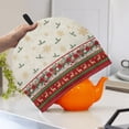 thumbnail image 3 of HELLHERO Teapot Dust Cover Insulating Warming Thermal Insulation Creative for Restaurant, Christmas Holly Print, 3 of 8