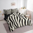 thumbnail image 3 of jejeloiu Wild Zebra Lines 7-Piece Twin Bedding Sets,Beige Geometric Stripes Bedding Comforter Set For Men Women Reversible, 3 of 8