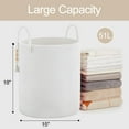 thumbnail image 2 of Inadays Laundry Basket 51L Large Clothes Laundry Hamper Woven Cotton Rope Tall Laundry Bag Baskets Toy Storage Organizer Collapsible Storage Basket for Blanket, Toys, Clothes, Pillows, White, 2 of 9