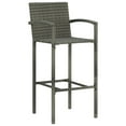 thumbnail image 2 of vidaXL Tabourets de Bar 4 Pièces en Poly Rotin Gris, 2 of 5