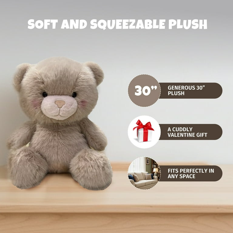 Jumbo Bumble Bear Plush, Brown, 30