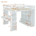 thumbnail image 2 of Harper & Bright Designs Wooden Full Size Loft Bed with Writing Desk for Boys Girls, Loft Bed Frame with Storage Shelves & LED Light for Boys Girls, White, 2 of 18