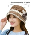 thumbnail image 5 of Cheers US Women Winter Warm Knit Hat Wool Snow Ski Caps with Visor Knitted Hat Warm keeping Super Soft Cotton Ultra thick Ear Hat, 5 of 5
