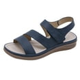 thumbnail image 2 of LSLJS Summer Sandals for Women Flat Slip On Sandals Roman Shoes Open Toe Casual Sandals, 2 of 9