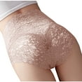 thumbnail image 2 of Wancir Women High Waist Solid Color Lace Sexy Transparent Scarless Abdominal Hip Lifting Plus Size Crotch Panel Briefs, 2 of 5