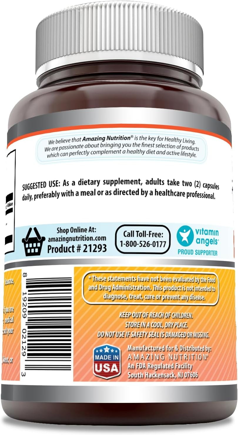 Amazing Formulas Berberine 1000mg Per Serving 250 Capsules Supplement | Non GMO | Gluten Free | Made in USA