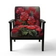 thumbnail image 4 of Designart "Euphony of Red and Green Geranium Flowers II" Red Floral Upholstered Accent Chair - Traditional Arm Chair For Bedroom, 4 of 5