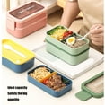 thumbnail image 5 of Modern Japanese Styles Meal Preps Box 2 Layer Insulated Compartments Sturdy Dishwasher Safe Carry Handle, 5 of 9