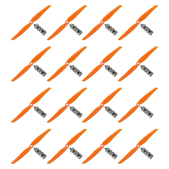 7035 Propellers 7x3.5 Prop 2-Vane Fixed-Wing Orange Replacement Props with Adapter Rings for RC Airplane, 16 Pack