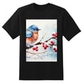 thumbnail image 2 of Plus Size Shirt for Women Black Tops for Women Short Sleeves Shirt for Women Red-Browed Bird 2 T Shirt Crewneck Shirt for Women 2XL, 2 of 5