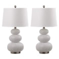 thumbnail image 4 of Safavieh Lighting Collection Rita White Triple Gourd Studded 29-inch Bedroom Living Room Home Office Desk Nightstand Table Lamp (Set of 2) - LED Bulbs Included, 4 of 5
