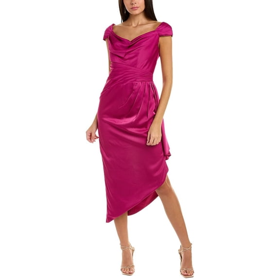 Theia womens  Ellery Cowl Neck Gown, 0, Purple