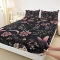 thumbnail image 3 of Homewish Jungle Groovy Flower Full Size Sheets for Adult, Cartoon Cat Animal Bed Sheets, Boho Rustic Farmhouse Sheet Sets, Ultra Soft Bedroom Decor, 4-Piece, 3 of 7