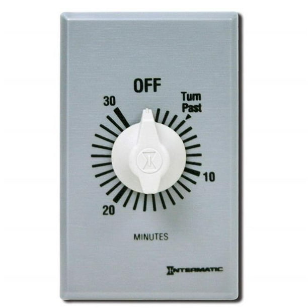 Intermatic FF30MC 30Minute Spring Wound Countdown Wall Timer, Brushed