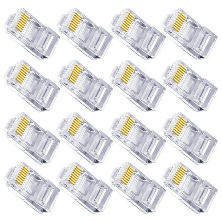 ITSELFER 100PCS Ethernet Cable Crimp Connector RJ45 End Cat 5E Network Cable Connector