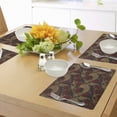 thumbnail image 4 of Ambesonne East Place Mats Set of 4, Traditional Roses Dragon, Standard Size, Jade Green Sand Brown, 4 of 6